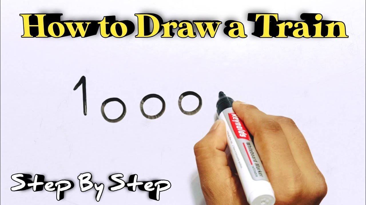 How to Draw a Train From Numbers 1000, 20, 20 | T
rain Drawing Easy Step By Step For Beginners