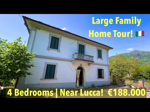 🏡 Early 1900s Large Italian Home Tour! 🏡 Near Bagni di Lucca and only €188.000! 4,000 sq ft total!
