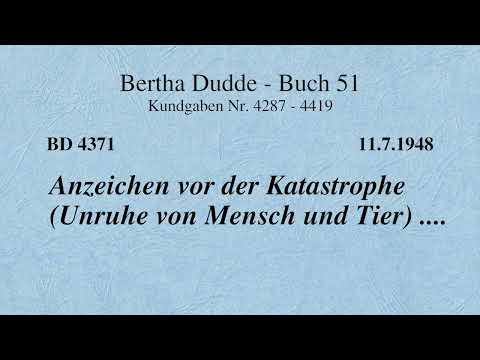 BD 4371 - ANZEICHEN VOR DER KATASTROPHE (UNRUHE VON MENSCH UND TIER) ....