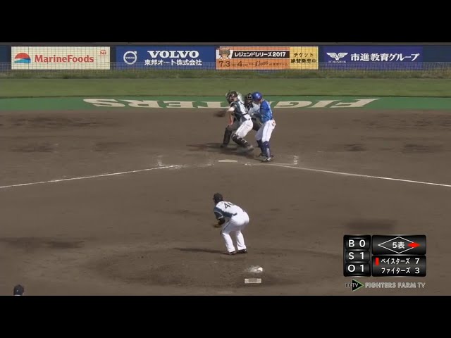 【ファーム】ファイターズ・清水が2つの盗塁刺で投手をアシストする!! 2017/6/9 F-DB(ファーム)