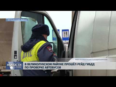 Новости Псков 20.12.2018 / В Великолукском районе прошел рейд ГИБДД по проверке автобусов 
