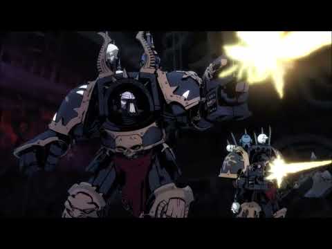 The terminators of the Black Legion against the dark Eldar are steel here. Warhammer 40k.