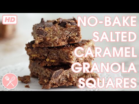 No-Bake Salted Caramel Granola Squares