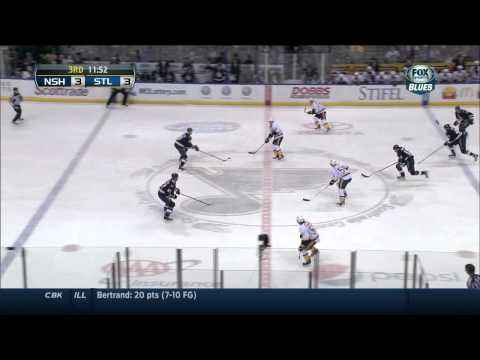 Vladimir Tarasenko nasty wrist shot goal 3-3 Nashville Predators vs St. Louis Blues  2/1/14 NHL