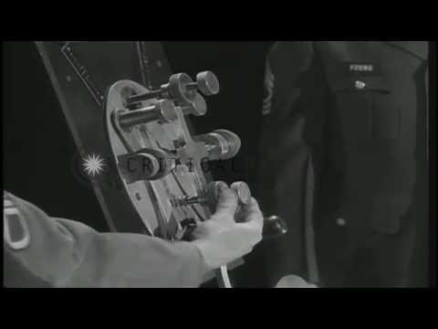 Officer Young demonstrates the use of J-38 Hand key. HD Stock Footage