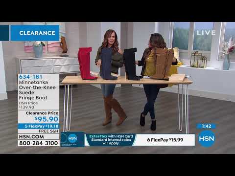 Minnetonka OvertheKnee Suede Fringe Boot