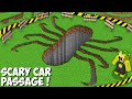 I found THE SCARY SPIDER CAR PIT in Minecraft ! NEW SECRET VEHICLE PASSAGE !