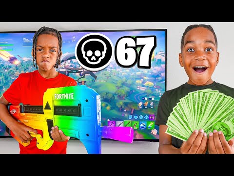 EVERY KILL KYRIE GETS = $100 CHALLENGE IN FORTNITE **CRAZIEST GAME BATTLE**