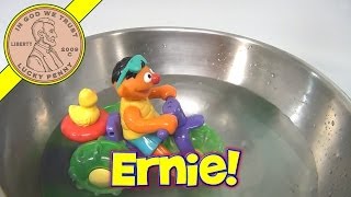 Sesame Street Ernie Trike Bath Time Toy - Beach Aqua Bike - Rubber Duckie