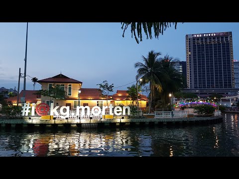 Kampung Morten Village Melaka, em Malaca, à noite, Patrimônio Mundial da UNESCO