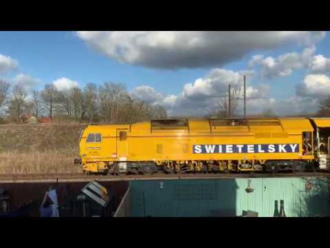 Network rail train going through longlands junction Northallerton