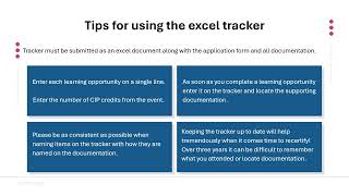 How to Complete the CIP Continuing Education Excel Tracker