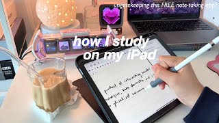 How I study on my iPad ✨🌷 Free Note-taking App I use for studying and journaling with Wellnote