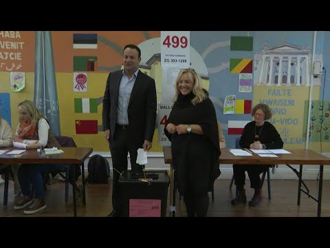 Video Thumbnail: Irish leader Leo Varadkar votes in referendum on modernising constitution | AFP