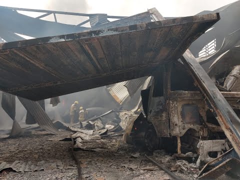 Veja como ficou o pavilhão após o incêndio no interior de Farroupilha