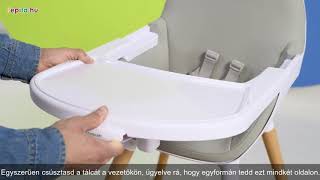 Kinderkraft Fini 2in1 Etetőszék #fekete-szürke
