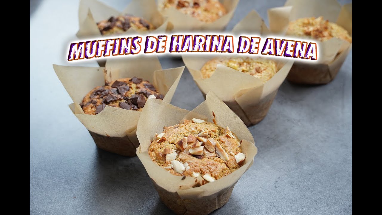 MUFFINS DE HARINA DE AVENA💪 3 SABORES UNA sola MASA 😋 100% SALUDABLE