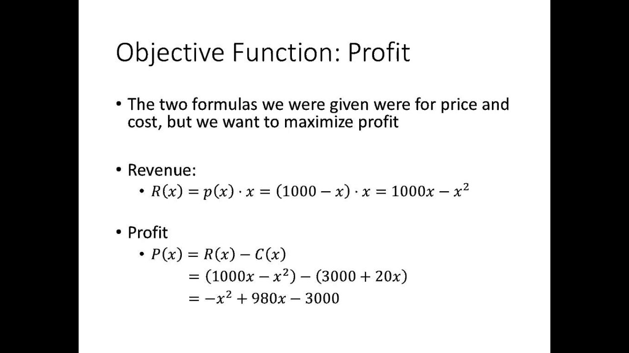 Calculus: Maximizing Profit