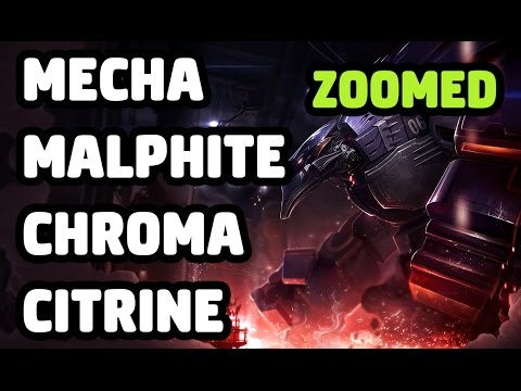 MECHA MALPHITE CHROMA CITRINE SKIN ZOOMED SPOTLIGHT - LEAGUE OF LEGENDS