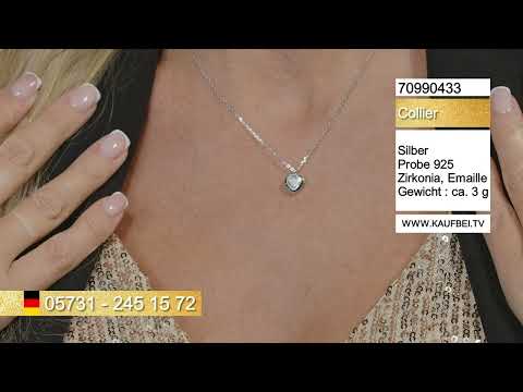 KaufBei.TV Shop Колье с подвеской в виде сердца из серебра 925 пробы с фианитом