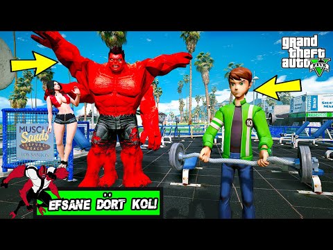 GENÇ BEN 10 OLUYORUZ VE SPOR SALONUNDA VÜCUT GELİŞTİRİYORUZ!(DÖRT KOL OLDUK!) - GTA 5