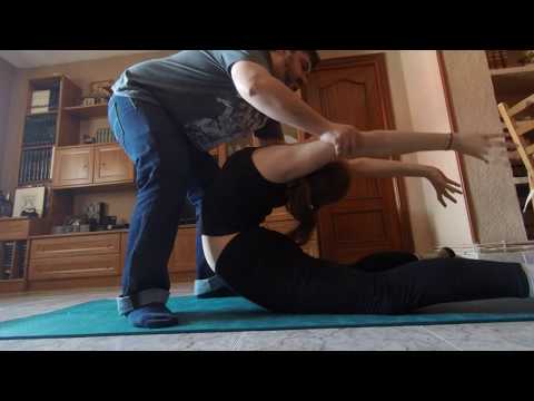 Working some deep contortion ankle backbends with @gabsgabsu