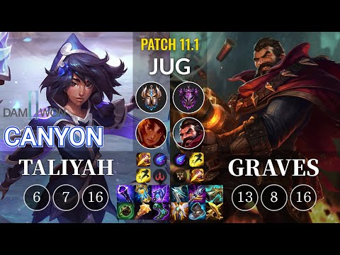 DWG Canyon Taliyah vs Graves Jungle - KR Patch 11.1