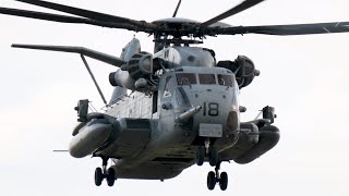 アメリカ海兵隊所属のヘリコプターCH53スーパースタリオンが横田基地から2機フライト US MARINES CH-53 SuperStallion