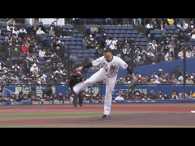 【3回表】マリーンズ・ボス 3回無失点の好投でローテーション入りへアピール‼ 2025年3月8日 千葉ロッテマリーンズ 対 福岡ソフトバンクホークス