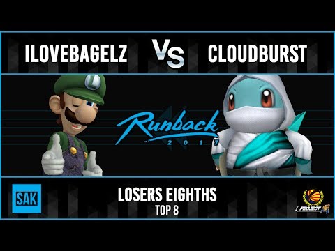 Runback 2017: Cloudburst (Squirtle) vs ilovebagelz (Luigi) Losers Eighths