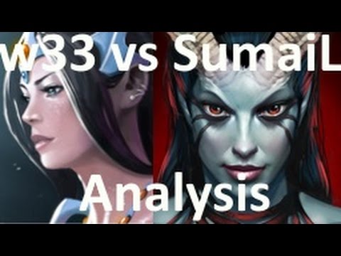 [Dota2] w33(Mirana) vs SumaiL(QoP) - Mid 1v1 Analysis TI6