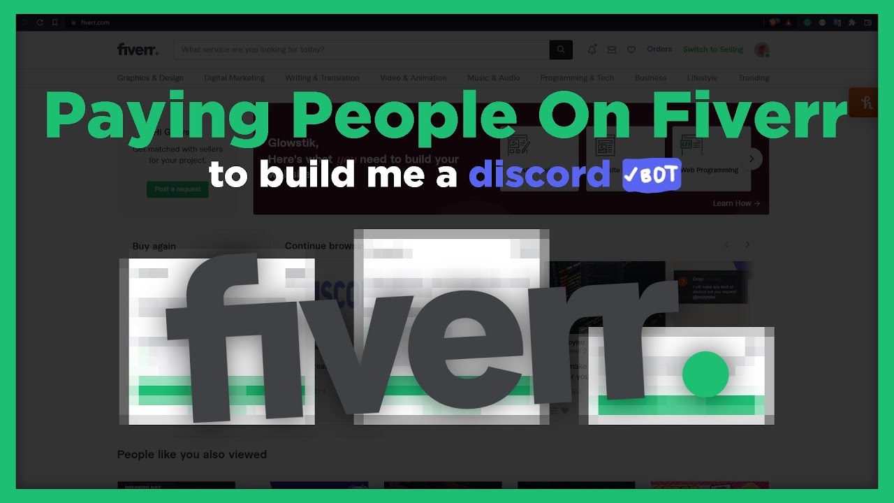 HIRING people on FIVERR to make me a DISCORD BOT