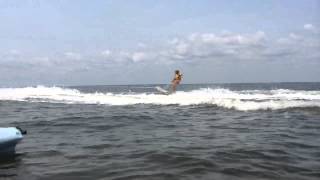 Erin goes water skiing