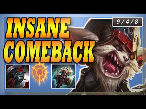 INSANE COMEBACK !! HOW TO CARRY YOUR BOOSTED TEAM WITH KLED TOP League of Legends Gameplay