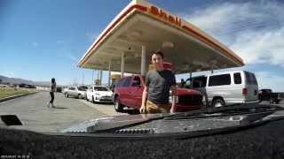 preview picture of video 'Douche in front of my car at Jean, Nevada Gas Station'