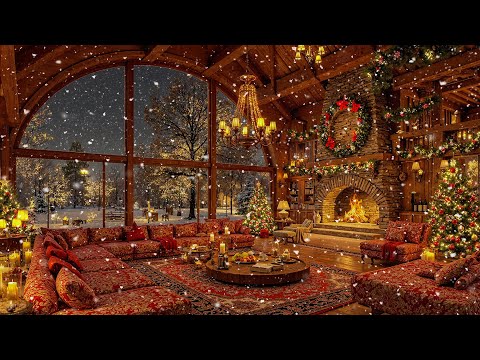 Instrumental Christmas Music With Fireplace 🔥 Relaxing Christmas Music 🎄 Soothing Christmas Ambience