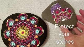 How to protect your painted rocks & stones _ brush on varnish - Liquitex