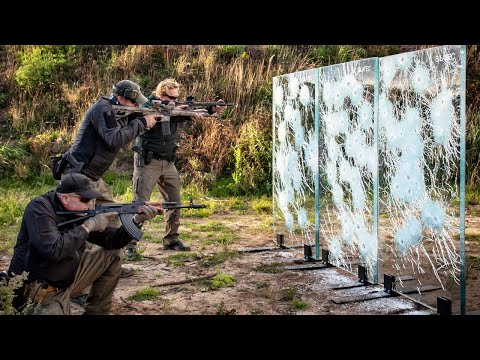 Glass wall VS. 62 shots from an AK47 | Bulletproof glass EXTREME test