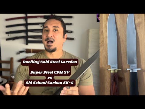 ULTIMATE SHOWDOWN: Cold Steel Laredo Bowie Knife Super Steel CPM 3V vs Carbon SK-5 | Lynn Thompson
