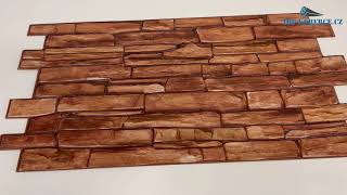3D obkladový omyvatelný panel PVC Břidlice karelská (498 x 980)