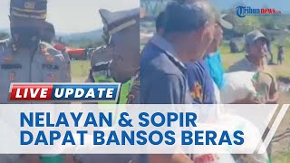 Puluhan Nelayan dan Sopir Angkutan Umum di Borong Dapat Bansos Beras dari Polres Manggarai Timur