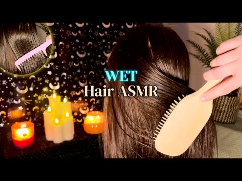ASMR WET Hair Session | Hair Brushing, Combing & Water...