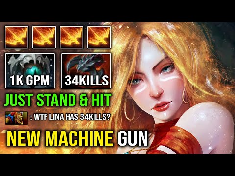 JUST STAND & ATTACK 1v5 Machine Gun Lina +1032 GPM Brutal Right Click EZ Boost MMR Dota 2