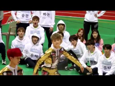 170116 아육대 세븐틴 에어로빅 아이돌 reaction