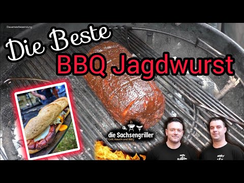 BBQ JAGDWURST | einfach und lecker | Jagdwurst geräuchert auf dem Kugelgrill | Die Sachsengriller