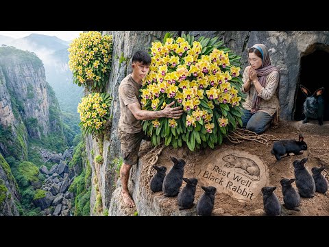 Brave Boy Risks His Life Harvesting Giant Wild Orchid on Cliff | Final Farewell to Black Rabbit