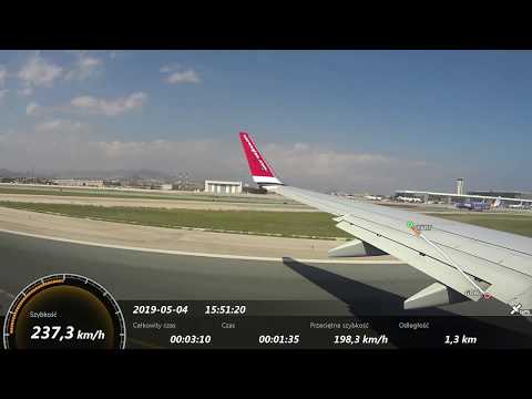 Boeing 737-800 start i prędkość przelotowa na wysokości 10,5 km