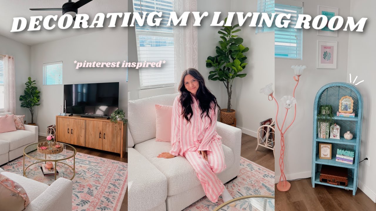 Decorating + organizing my NEW apartment living room | pinterest inspired, shopping, cleaning & more
