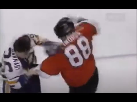 Eric Lindros CRUSHES Matt Barnaby, Greatest Hockey Fights
