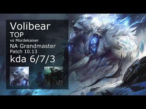 Volibear Top vs Mordekaiser - NA Grandmaster 6/7/3 Patch 10.13 Gameplay